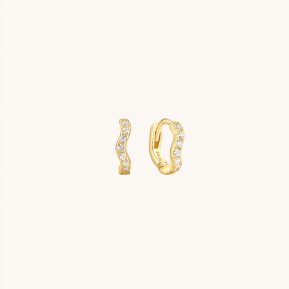 Ripple Pavé Clicker Hoops