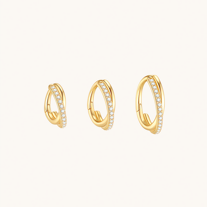 Ripple Pavé Clicker Hoops
