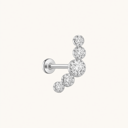 Gold-plated 925 sterling silver Gardien Curve Bezel Flatback Earring