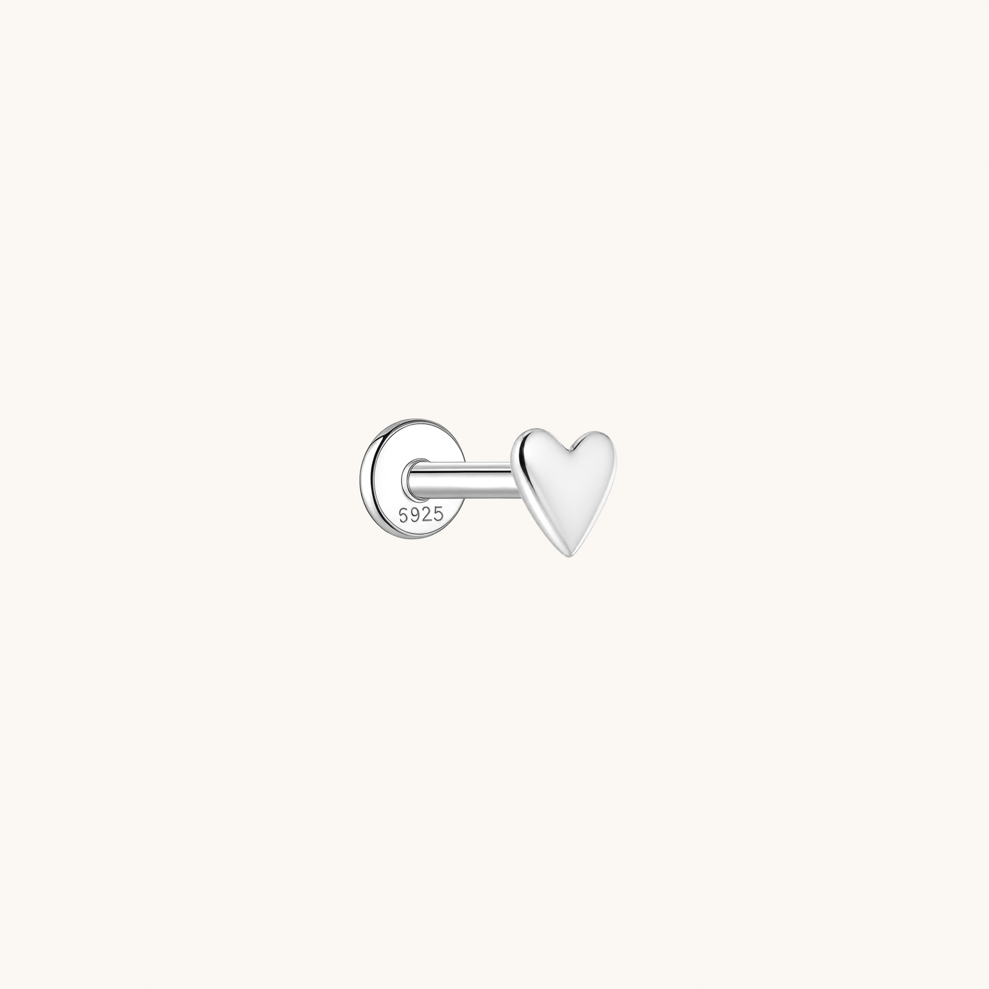 Gold-plated 925 sterling silver Mini Heart Flatback Earring