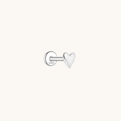 Gold-plated 925 sterling silver Mini Heart Flatback Earring