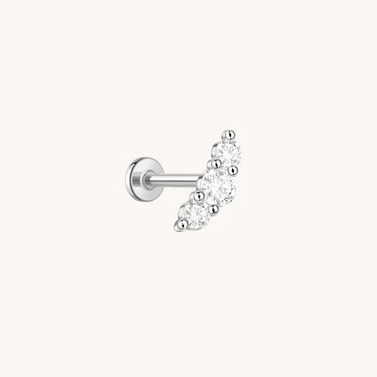 Gold-plated 925 sterling silver Beans Flatback Earring Silver