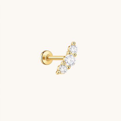 Gold-plated 925 sterling silver Beans Flatback Earring Gold