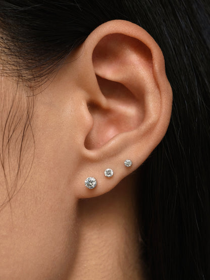 Gold-plated 925 sterling silver Floating Moissanite Flatback Earring