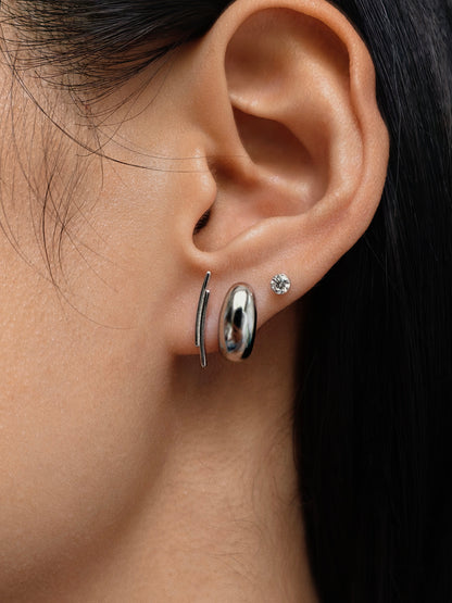 Gold-plated 925 sterling silver Floating Moissanite Flatback Earring