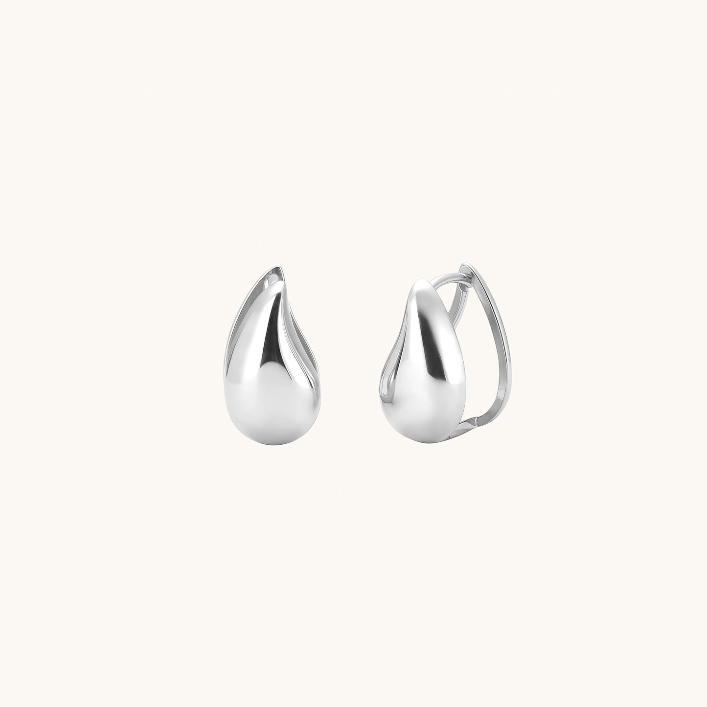Gold-plated 925 sterling silver Teardrop Hoop Earrings
