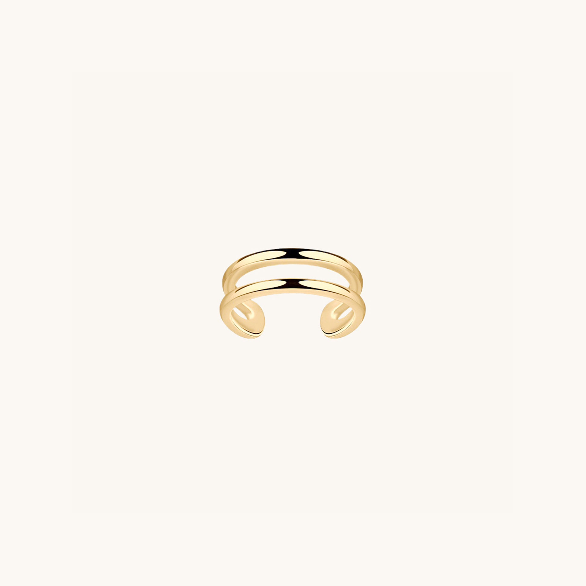 Gold-plated 925 sterling silver Duo-Line Minimalist Ear Cuff