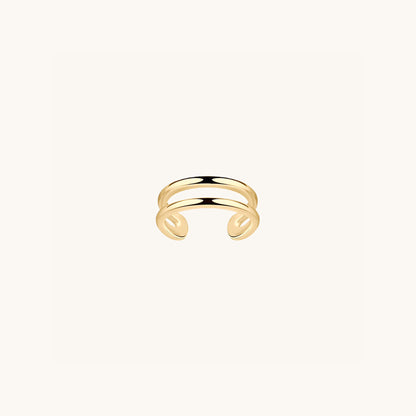 Gold-plated 925 sterling silver Duo-Line Minimalist Ear Cuff