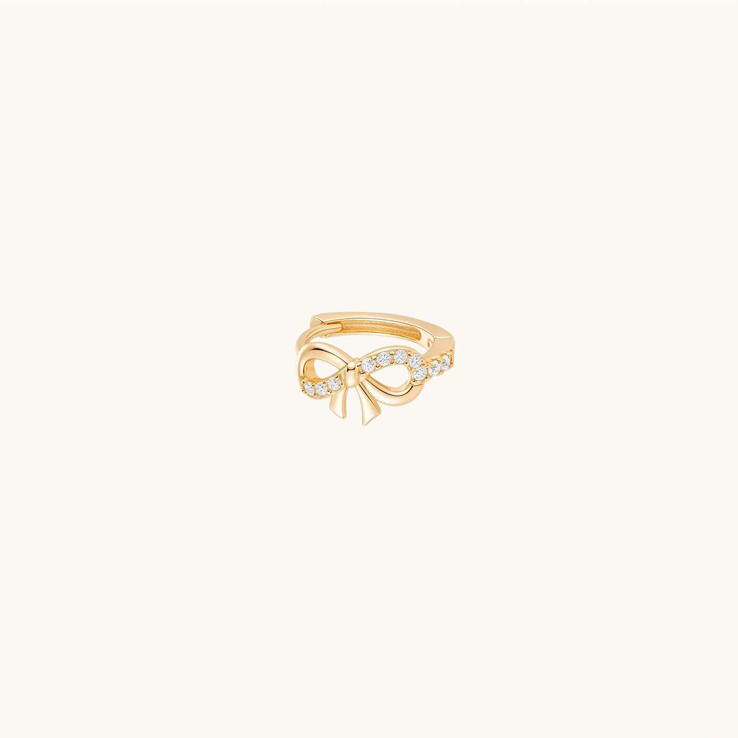 Gold-plated 925 sterling silver Classic Bow Clicker Hoop