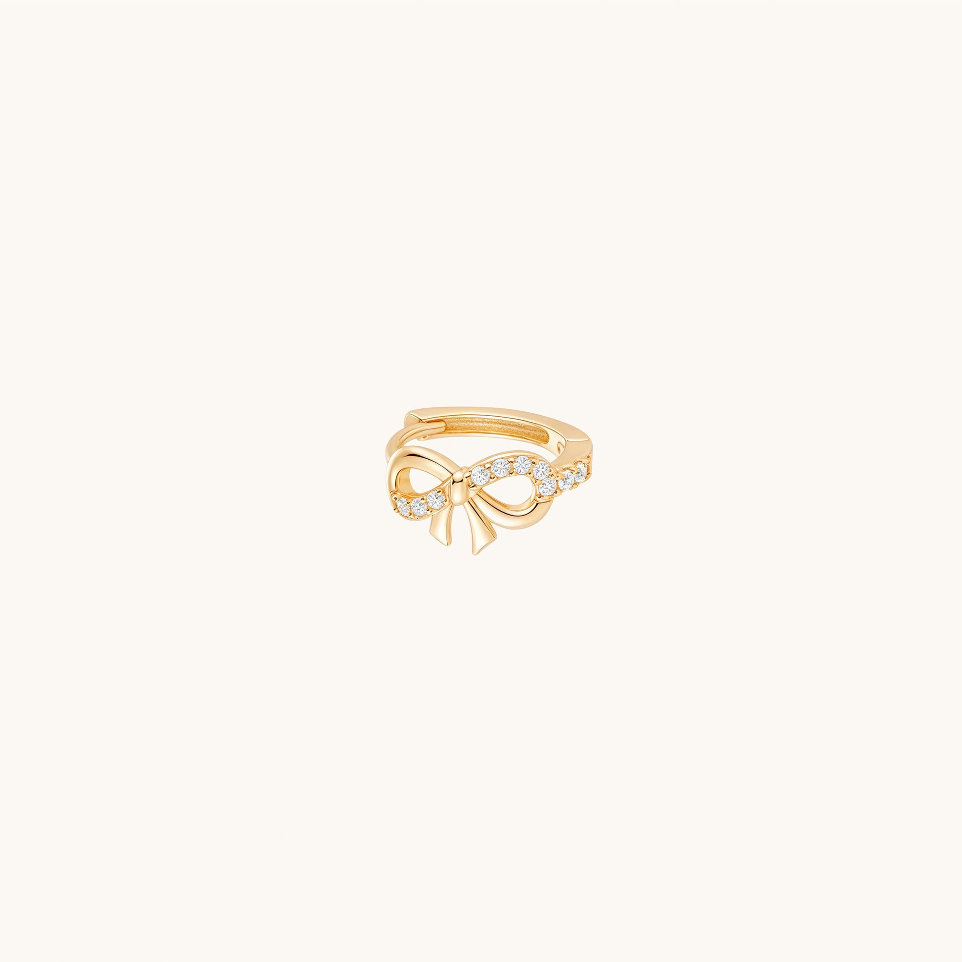 Gold-plated 925 sterling silver Classic Bow Clicker Hoop