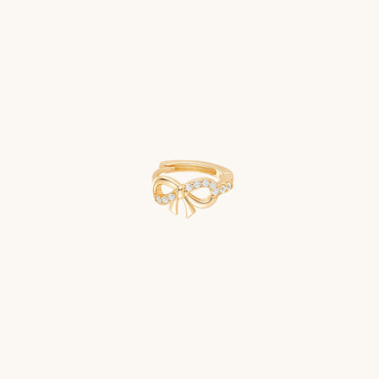 Gold-plated 925 sterling silver Classic Bow Clicker Hoop