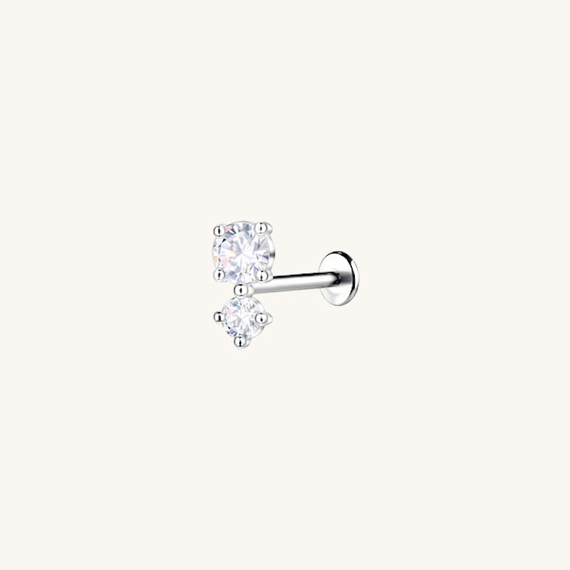 Double Stones Flatback Earring