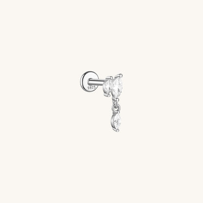 Marquise CZ Dangle Flatback Earring