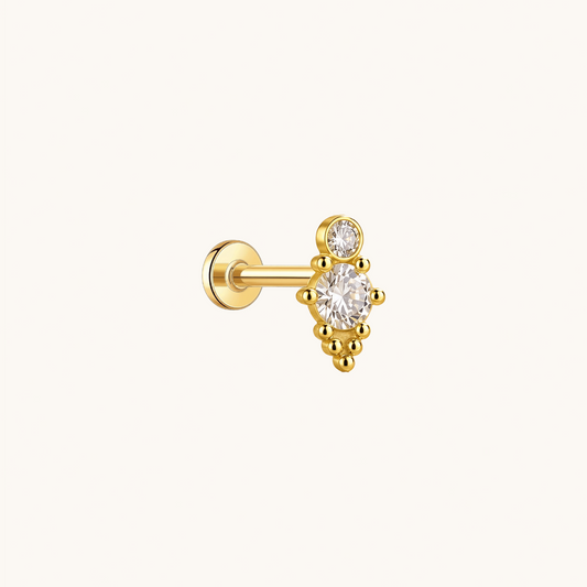 Gold-plated 925 sterling silver Triangle Flatback Earring Gold