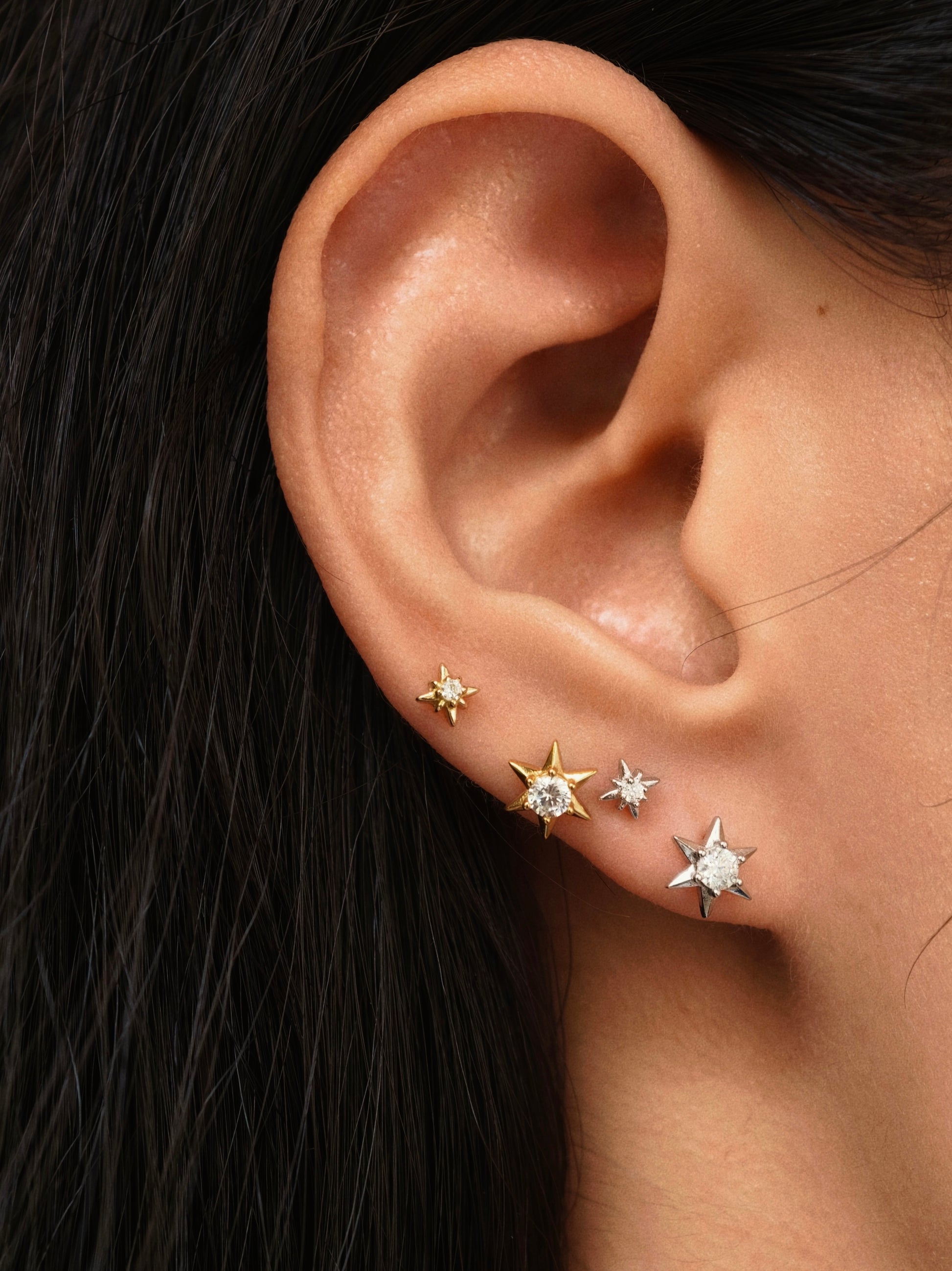 Gold-plated 925 sterling silver Meridian Light Flatback Earring