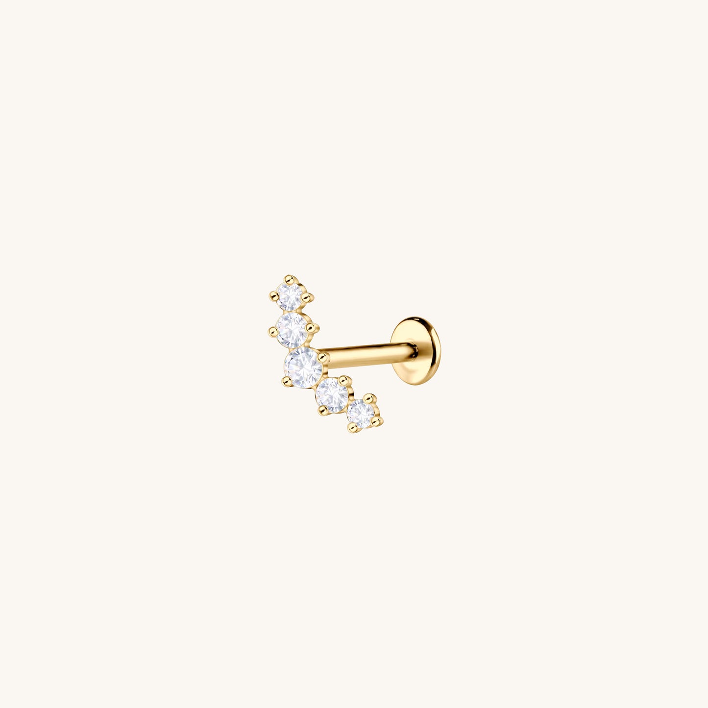 Plain background photograph of Mini Curve Flatback Earring