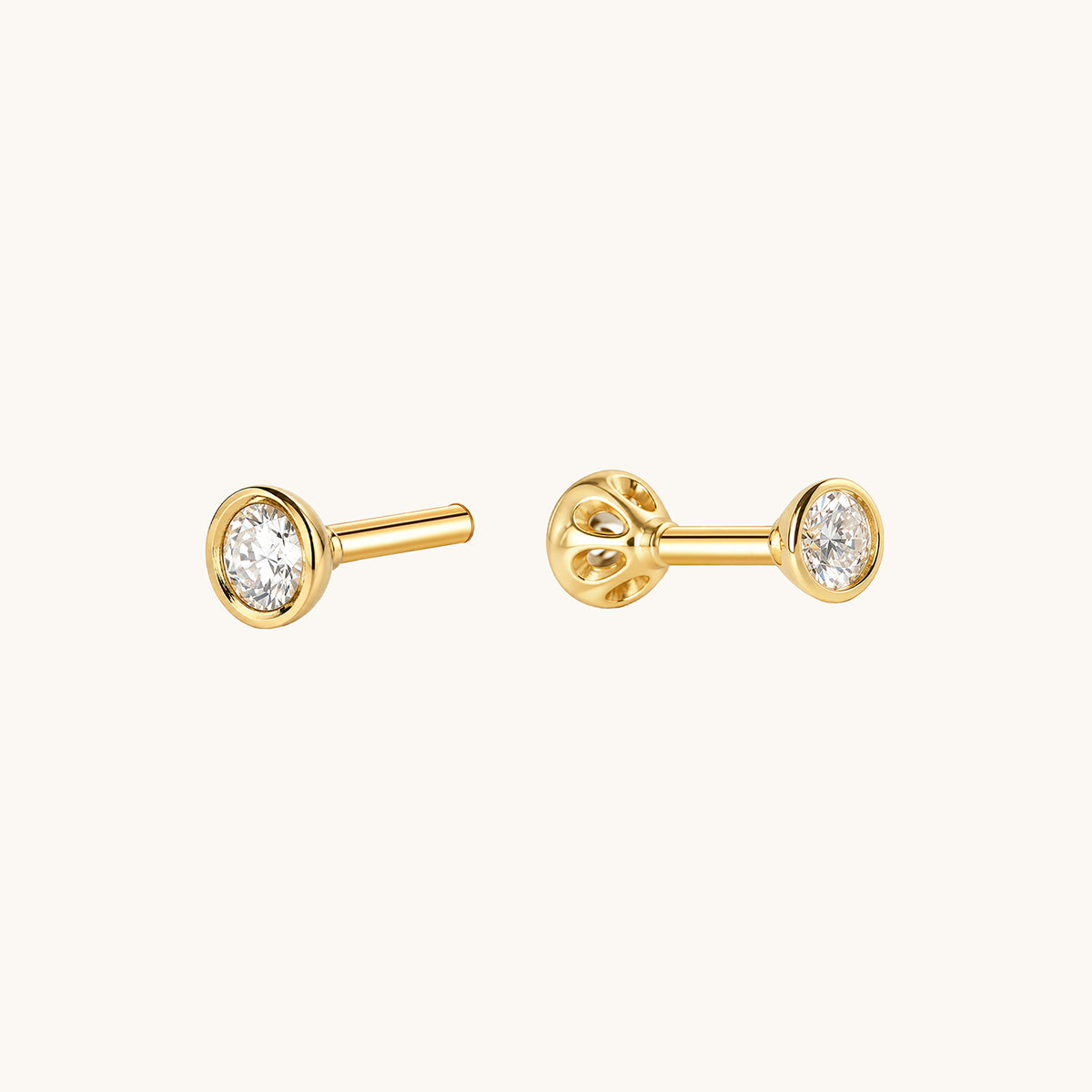 Twin Cone Moissanite Flatback Earring