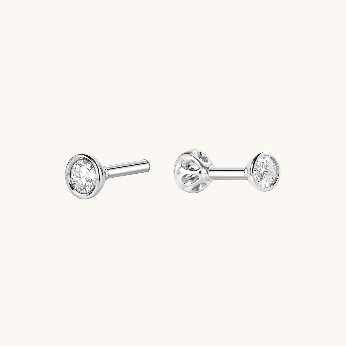 Twin Cone Moissanite Flatback Earring