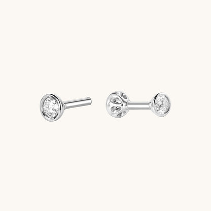 Twin Cone Moissanite Flatback Earring
