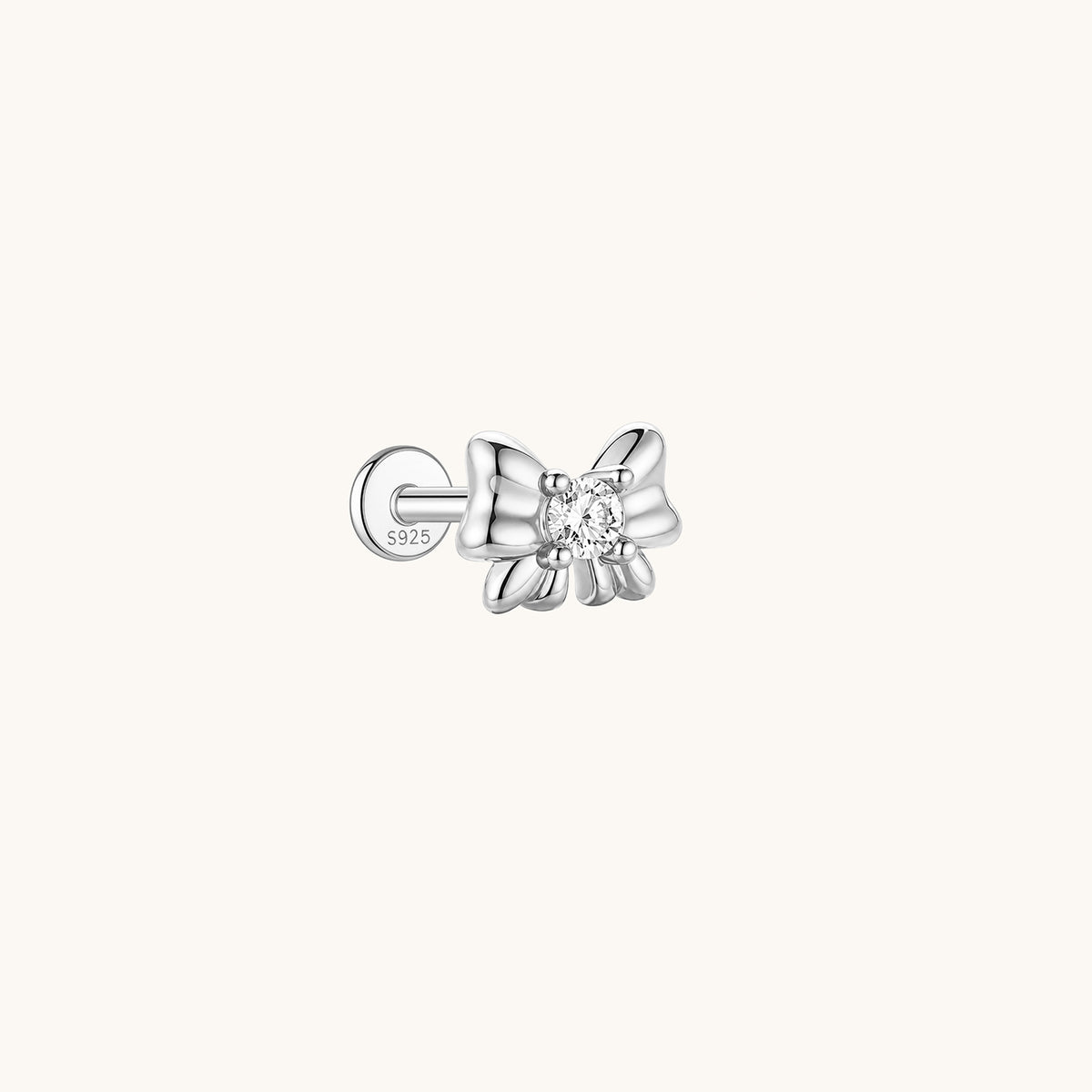 Signature CZ Bow Flatback Earring