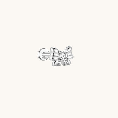 Signature CZ Bow Flatback Earring