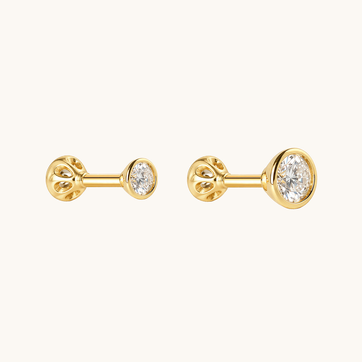 Twin Cone Moissanite Flatback Earring