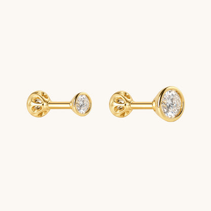 Twin Cone Moissanite Flatback Earring