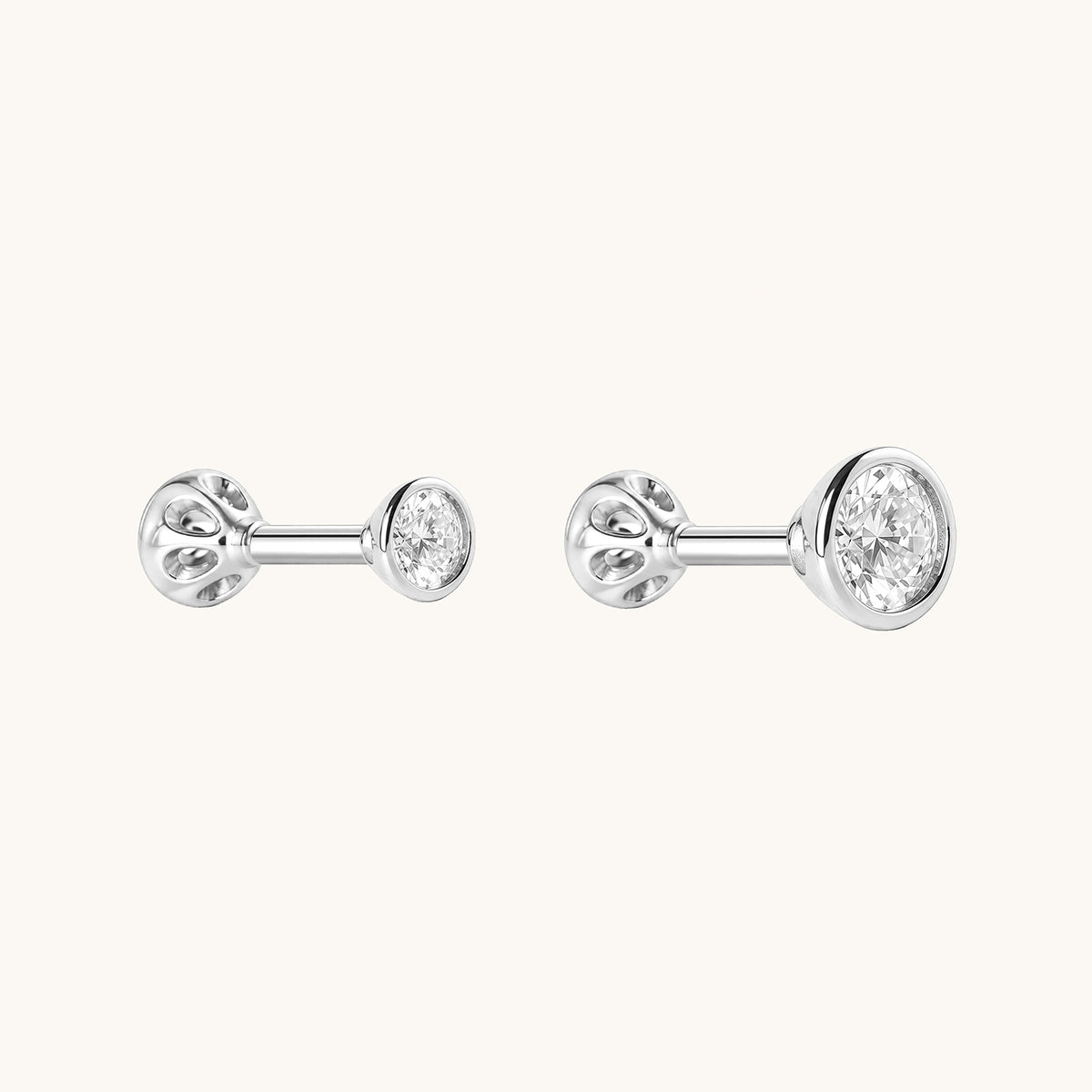 Twin Cone Moissanite Flatback Earring
