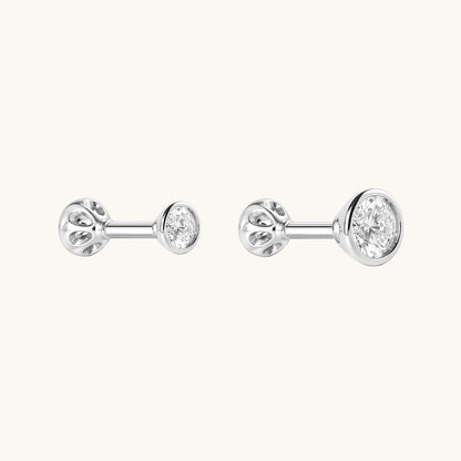 Twin Cone Moissanite Flatback Earring