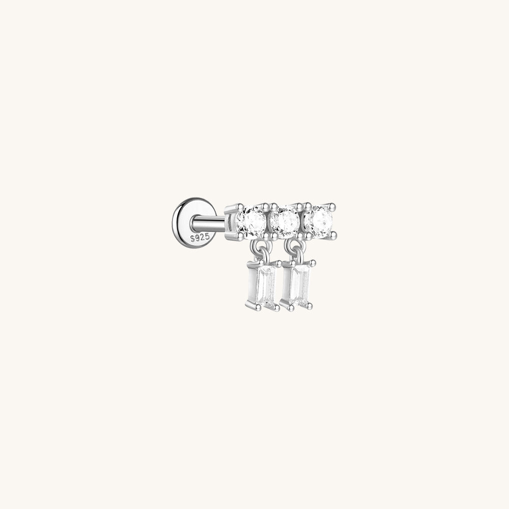 Double Row CZ Flatback Earring