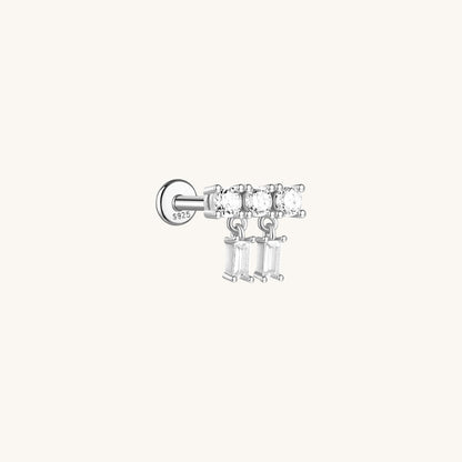 Double Row CZ Flatback Earring