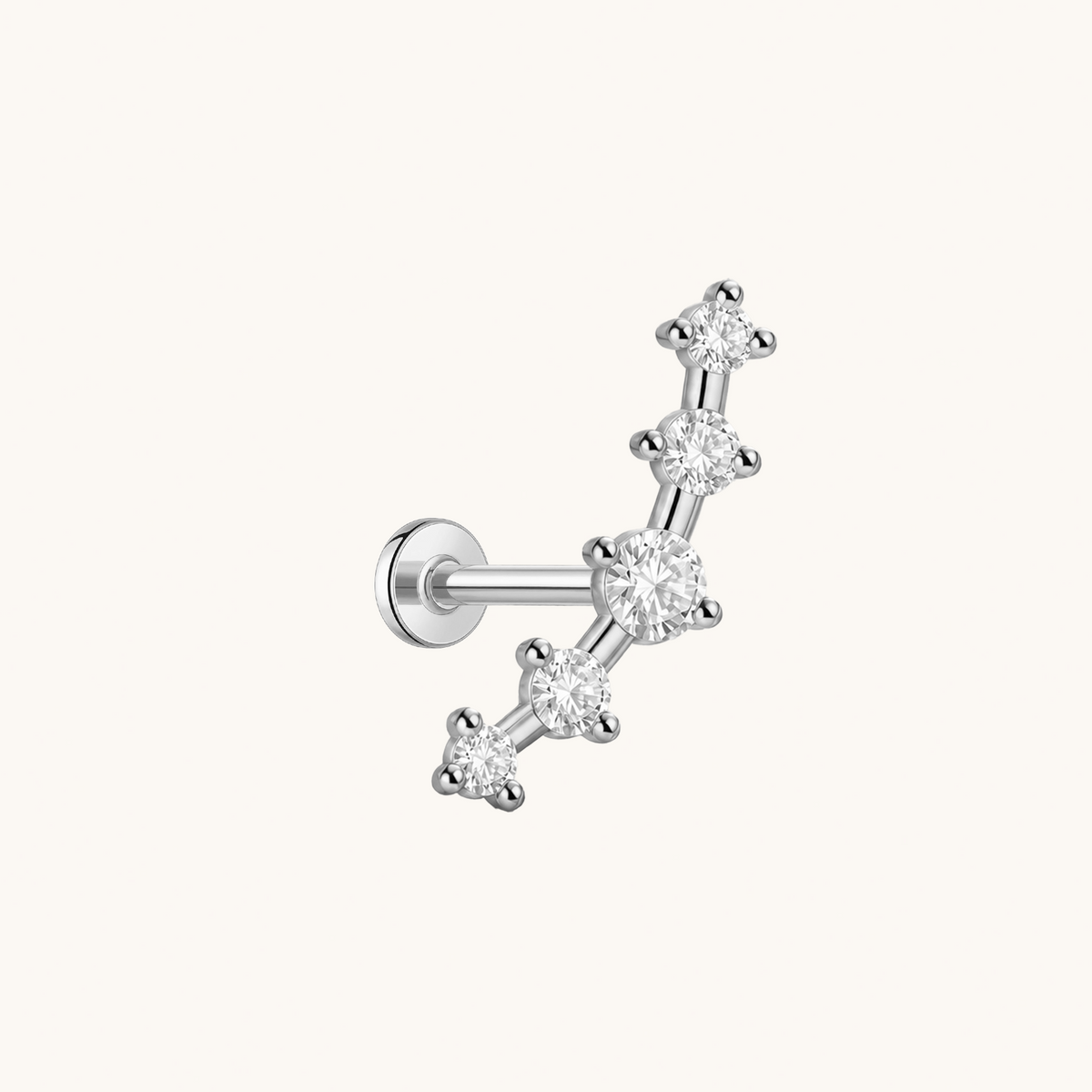Gold-plated 925 sterling silver Star Cluster Flatback Earring