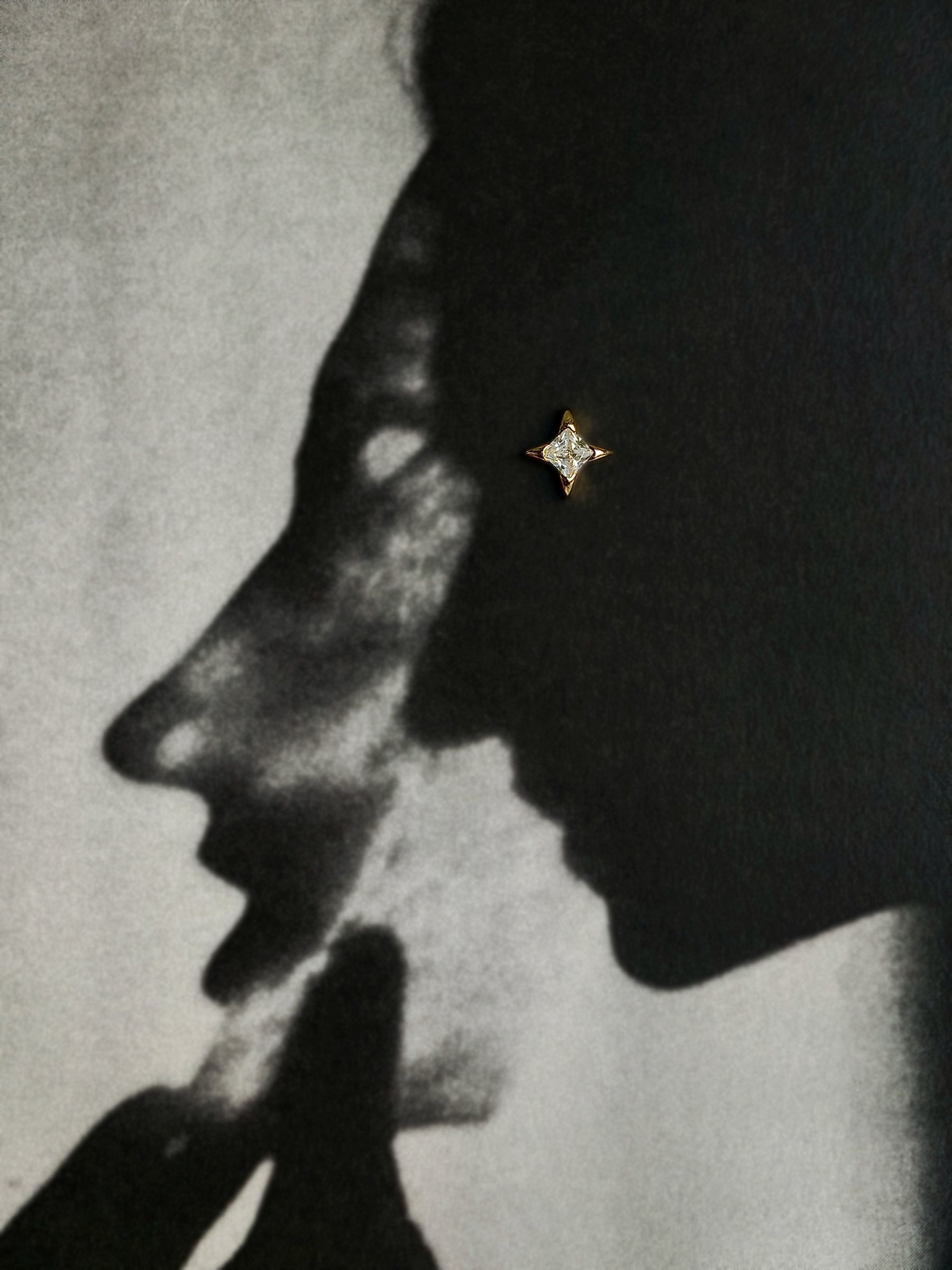 Gold-plated 925 sterling silver Guiding Star Flatback Earring