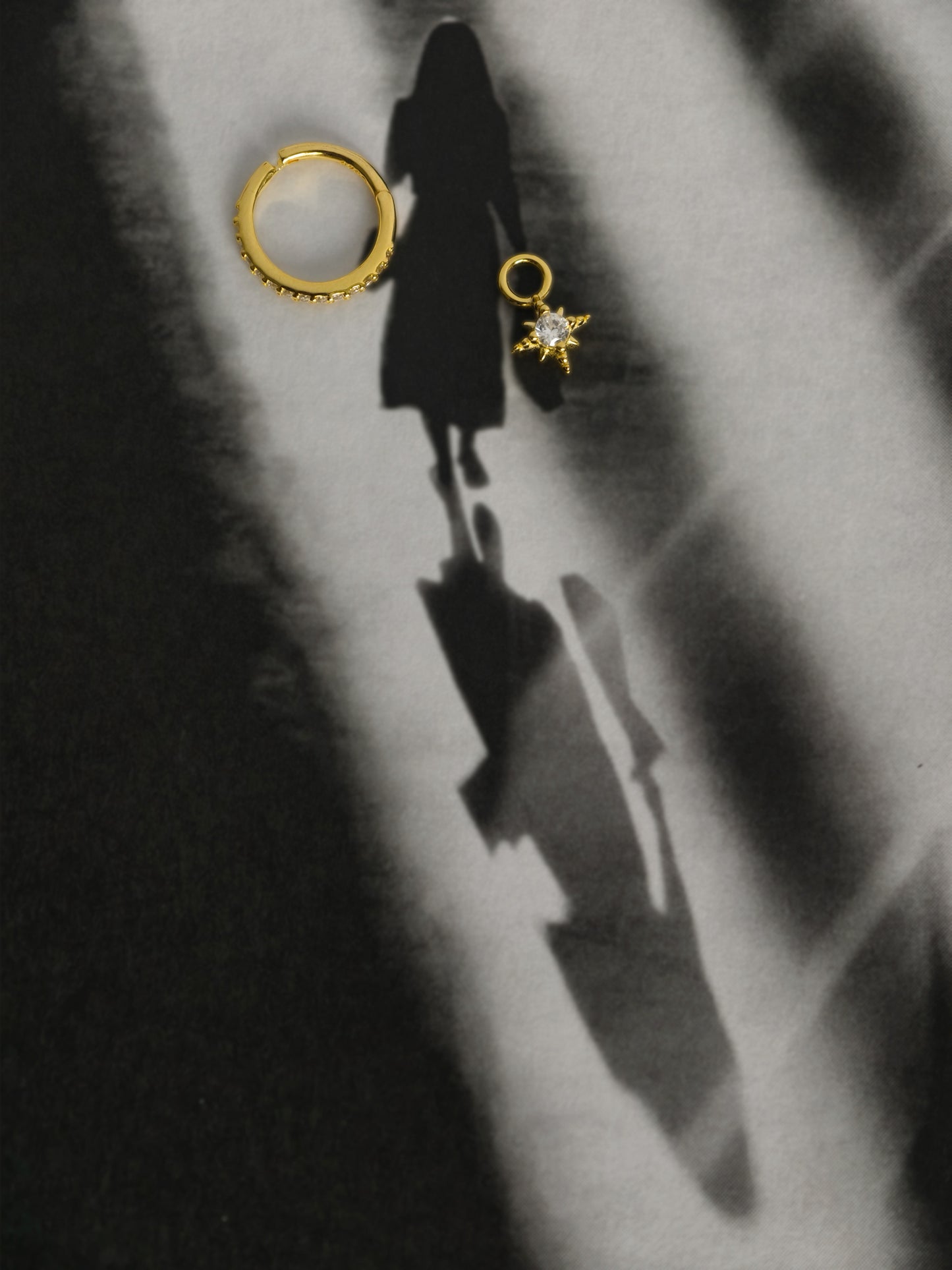 Gold-plated 925 sterling silver Golden Starfall Pavé Hoops