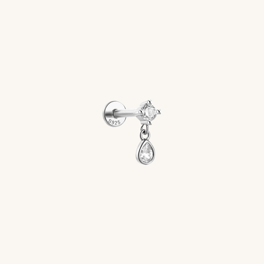 CZ Dangle Teardrop Flatback Earring