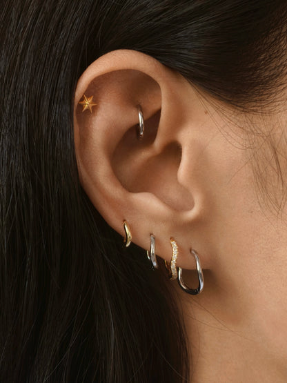 Ripple Pavé Clicker Hoops
