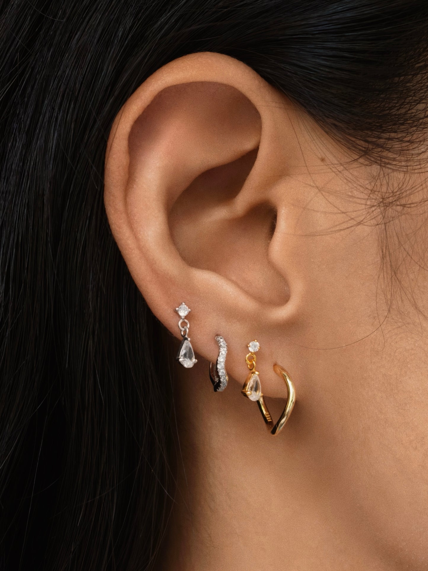 Ripple Pavé Clicker Hoops