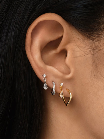 Ripple Pavé Clicker Hoops