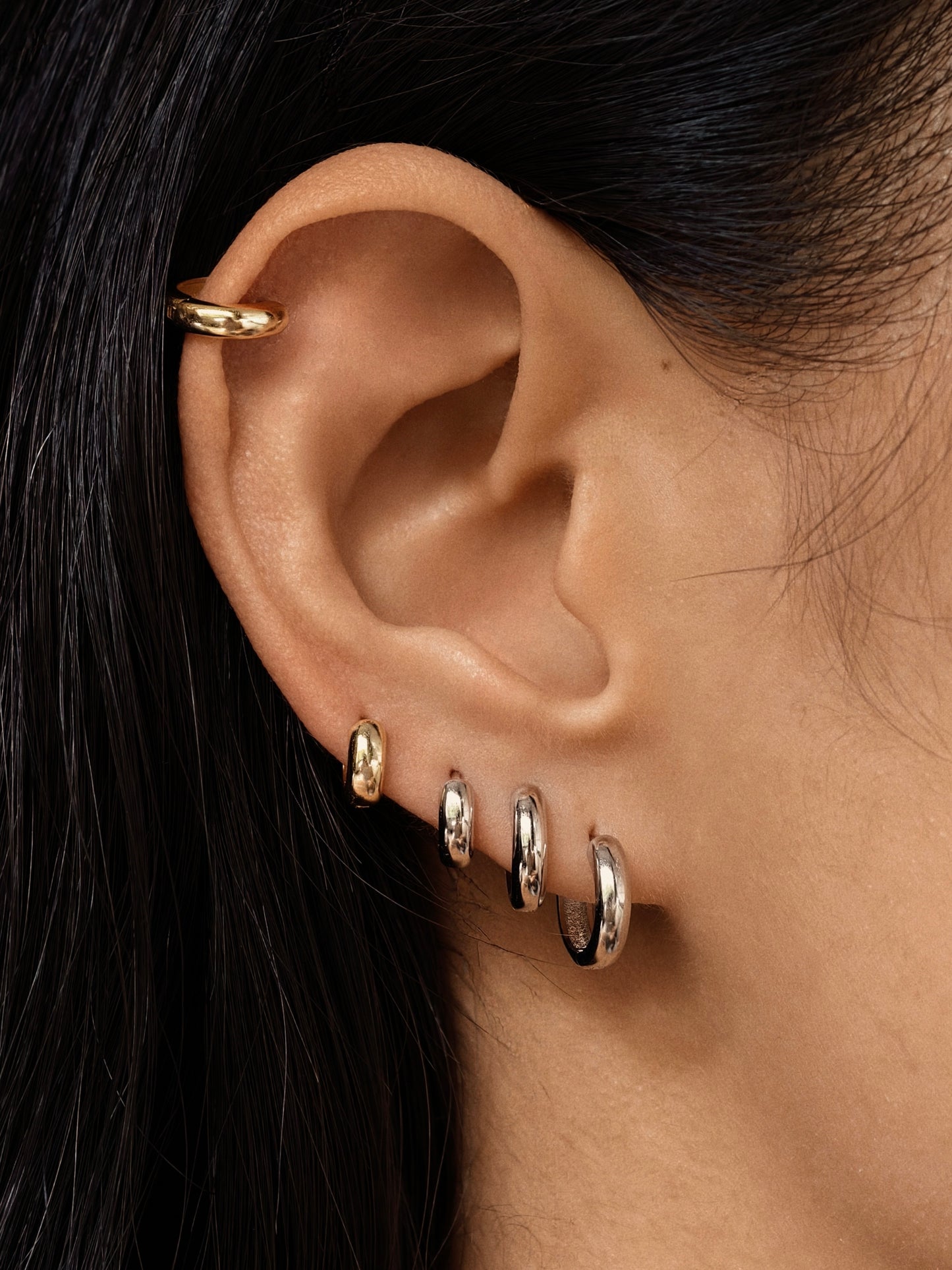 Chunky Dome Hoop Earrings