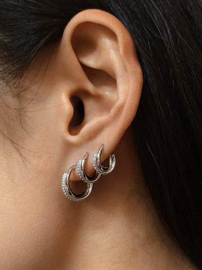 Gold-plated 925 sterling silver Twist Sparkle Clicker Hoop