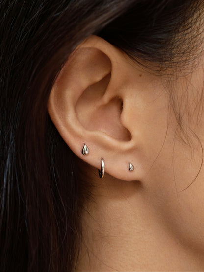 Gold-plated 925 sterling silver Teardrop Flatback Earring