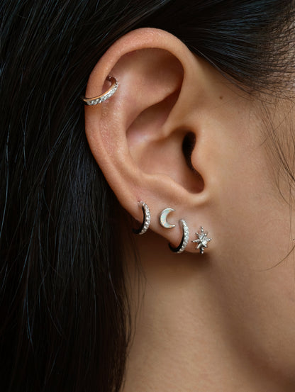 Gold-plated 925 sterling silver Lodestar Moissanite Flatback Earring