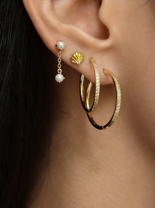 Pearl Shell Flatback Earring