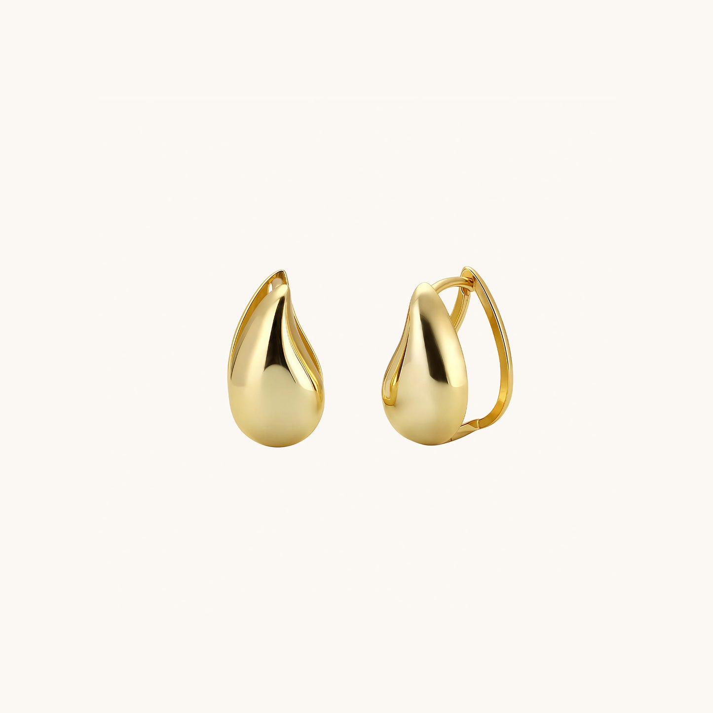 Gold-plated 925 sterling silver Teardrop Hoop Earrings Gold