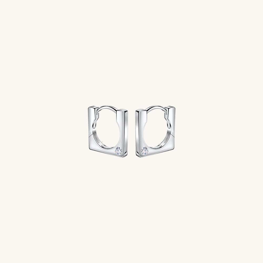 Gold-plated 925 sterling silver Frame Hoop Earrings