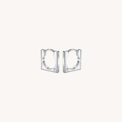Gold-plated 925 sterling silver Frame Hoop Earrings