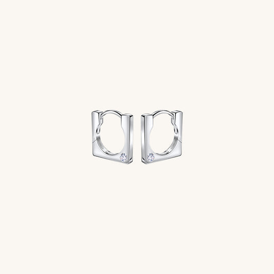 Gold-plated 925 sterling silver Frame Hoop Earrings