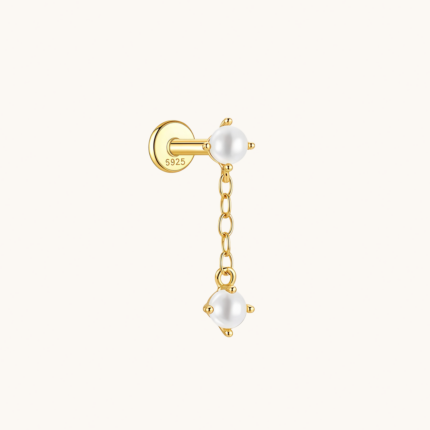 Freshwater Pearl Drop Flatback Earring