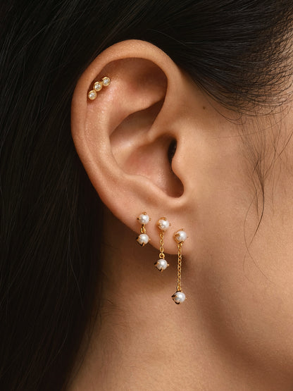 Moisasanite Bezel Curve Flatback Earring
