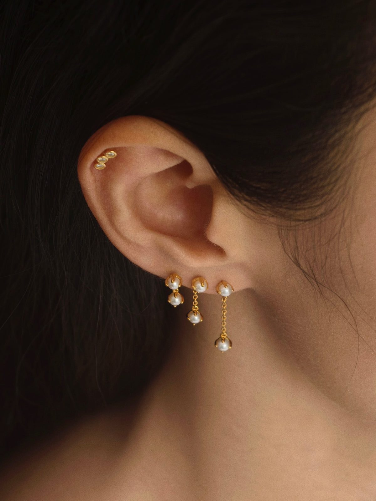 Moisasanite Bezel Curve Flatback Earring